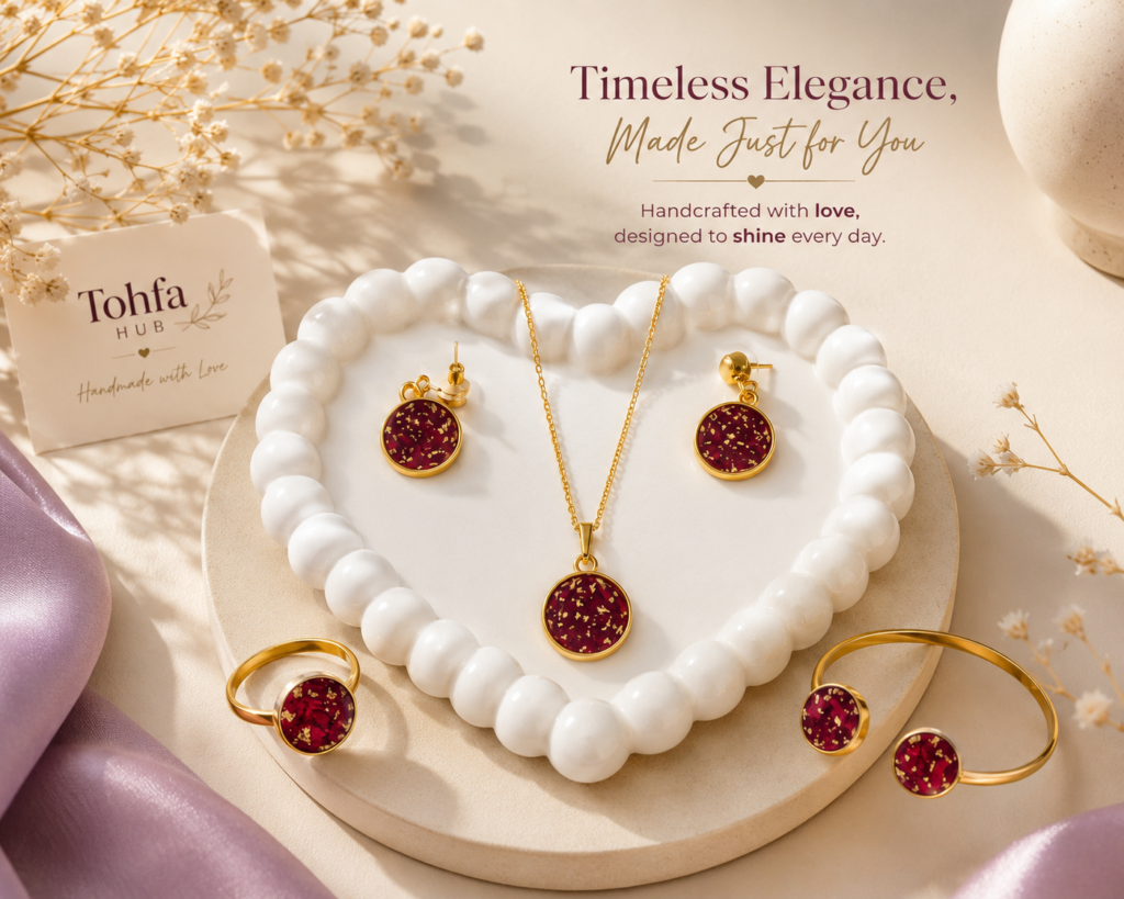 Eternal Rose Preservation – Resin Jewellery Set