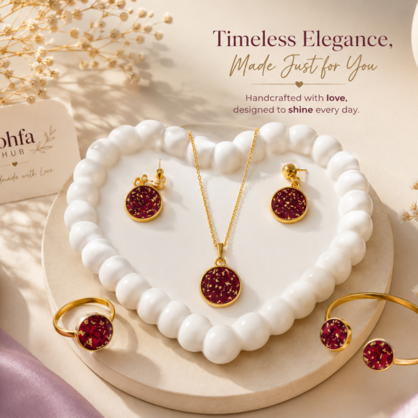 Eternal Rose Preservation – Resin Jewellery Set