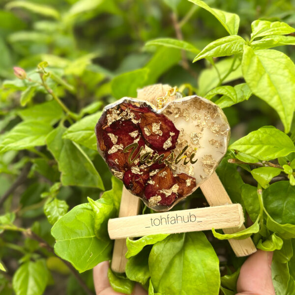 Personalized Floral Resin Keepsake – Keychain & Frame