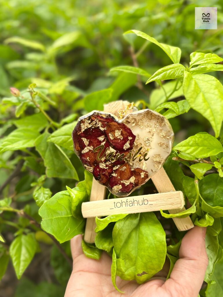 Personalized Floral Resin Keepsake – Keychain & Frame