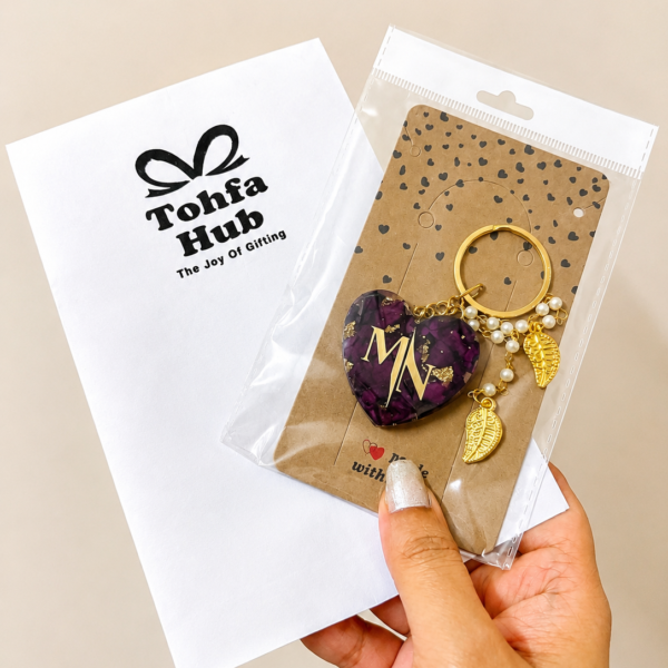 Personalized Resin Heart Keychain