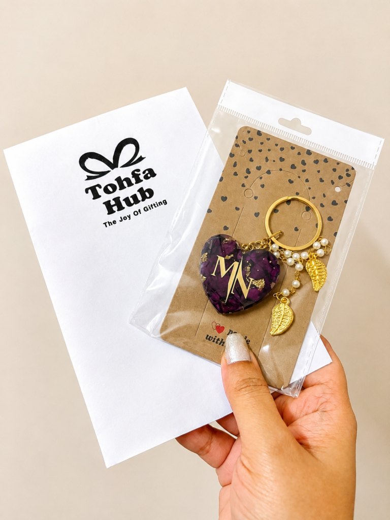 Personalized Resin Heart Keychain