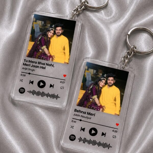 Personalized Spotify Photo Keychain Combo