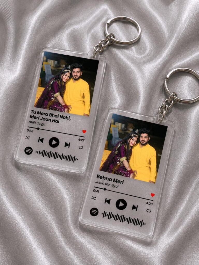 Personalized Spotify Photo Keychain Combo