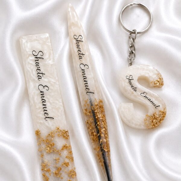 Personalized Resin Keychain & Bookmark Set