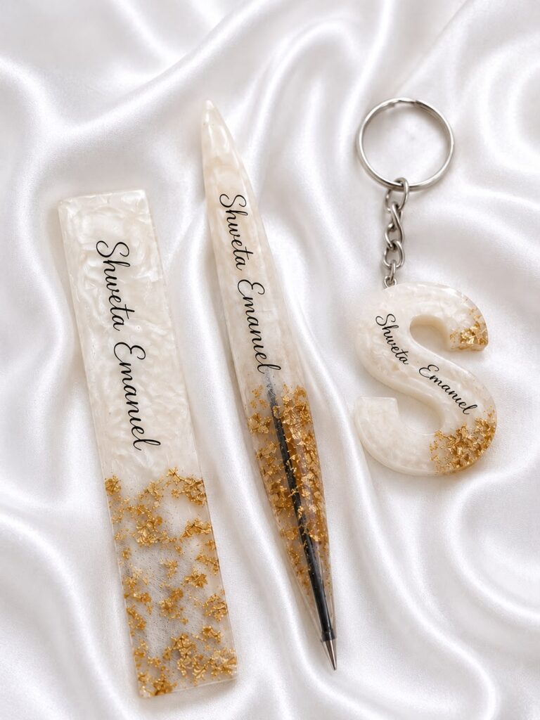 Personalized Resin Keychain & Bookmark Set