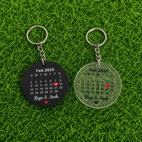 Personalized Couple Calendar Keychain