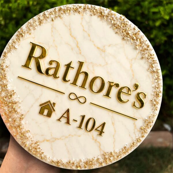 Marble Elegance Personalized Resin Nameplate